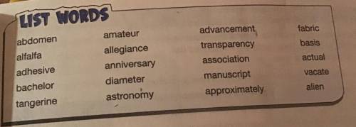 Anyone wanna help match all the list words to these plz plz thanks!