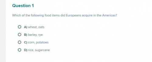 Which of the following food items did Europeans acquire in the Americas?