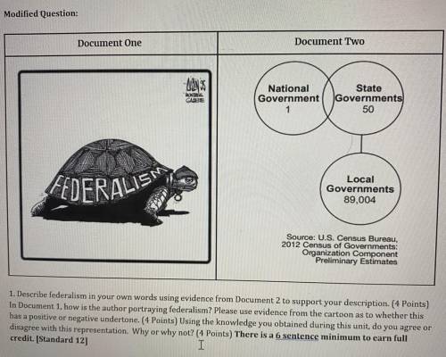 1. Describe federalism in your own words using evidence from Document 2 to support your description