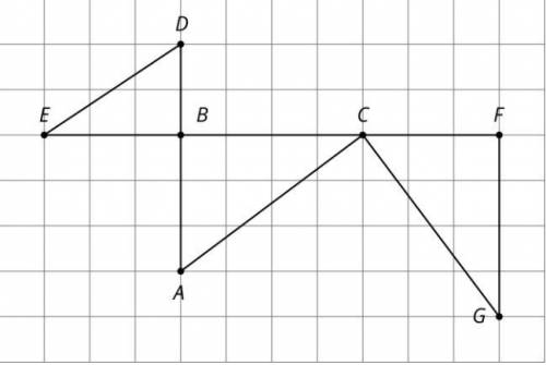 Here is a grid showing triangle LaTeX: ABCA B C and two other triangles.

Three trianglesÂ \(A\ B\