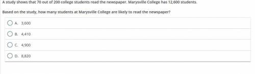 Out of 12,600 students, how many are most likely going to read the newspaper?