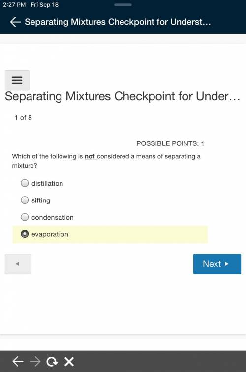 Separating Mixtures Checkpoint ( giving )