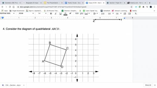 PLEASE HELP MEEE ASAP

Consider the diagram of quadrilateral ABCD. 
Part A: Prove that ABAD.