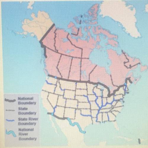 Which of the following is a true statement about the map￼?

A. The border between Canada and the U