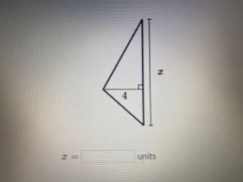 The triangle shown below has an area of 22 units2