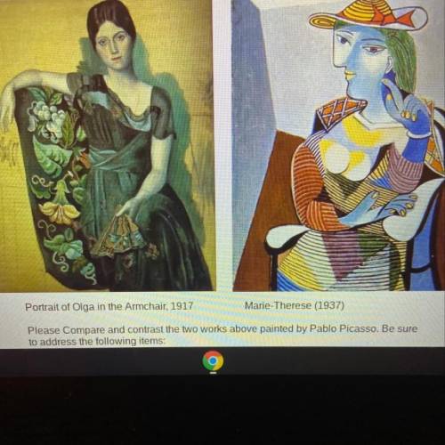 Please help me. 
Compare and contrast these two artworks by Picasso.