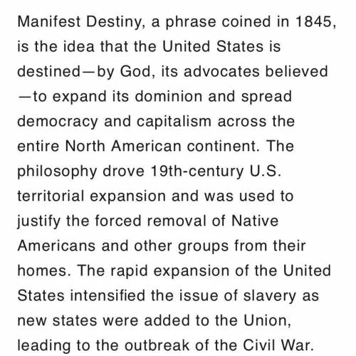 What impact did Manifest Destiny have on the growth and development of the United States?