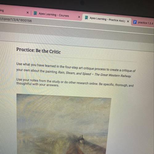 Use what you have learned in the four-step art critique process to create a critique of

your own