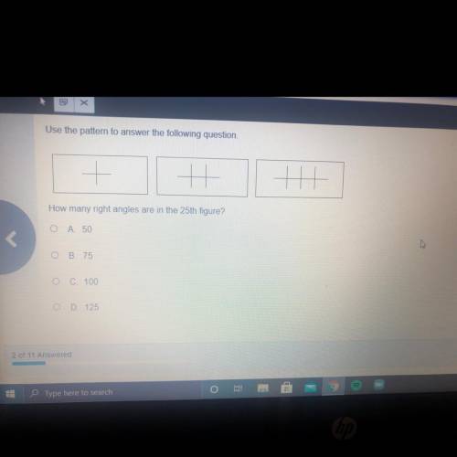 Use the pattern to answer the following question.

How many right angles are in the 25th figure?
A