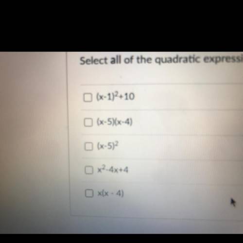 Select all of the quadratic expressions in vertex form.
please help
