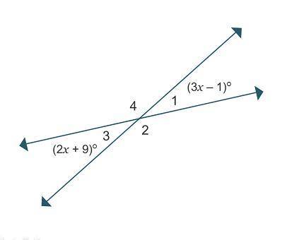 What are the numerical measures of each angle in the diagram? ∠1 and ∠3 measure ? degrees. ∠2 and ∠