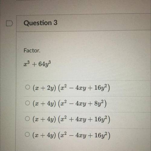 Factor.
x^3 + 64y^3
