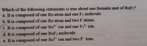 Which of the following statements is true about one formula unit of RuF2?