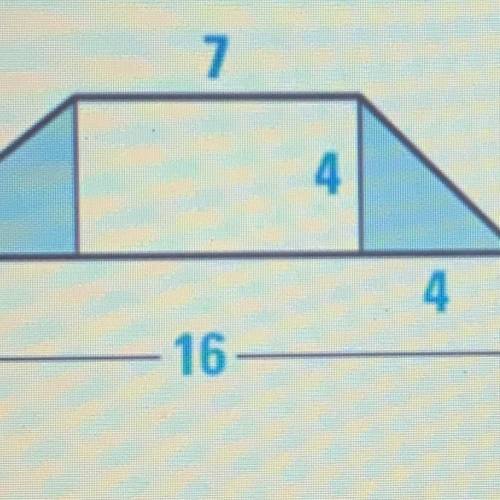 Find the probability that a point chosen at random in the trapezoid shown lies in either

of the s