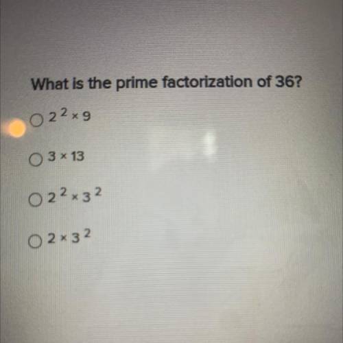 What is the prime factorization of 36