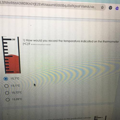 How would you record the temperature indicated on the thermometer?
