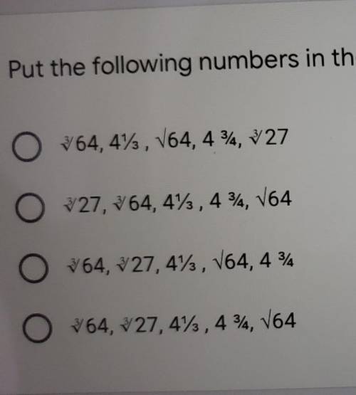 Put the following numbers in Appropriate Order.I need help!
