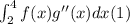 \begin{equation}\int_{2}^{4} f(x) g^{\prime \prime}(x) d x\end{equation}