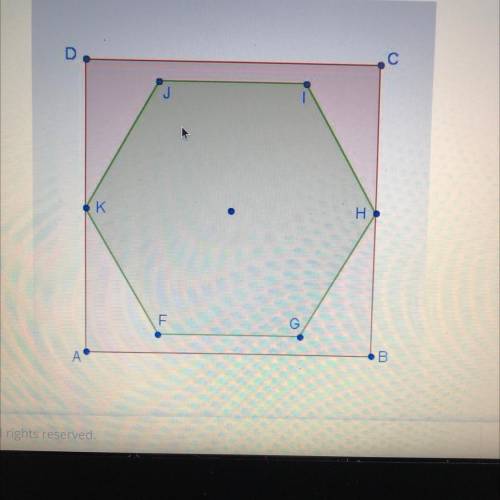 16

Regular hexagon FGHIJK shares a common center with square ABCD on a coordinate plane. AB II FG