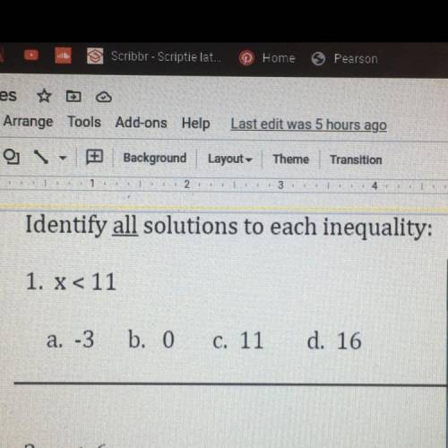 Identify solutions to each inequality- pls someone help me