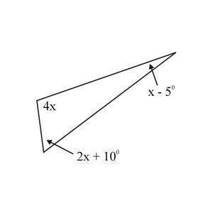 PLEASE HURRY use the relationships between the angles to find the value of x.