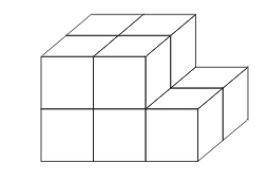 The solid shown below is made of 10 small cubes of side 2 cm each. What is the total volume of the