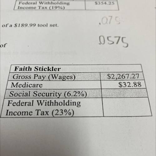 Calculat the Social Security tax for faith’s pay stub shown. Round to the nearest cent