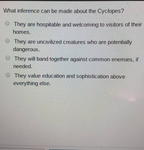 Please help! what inference can be made about the Cyclops?