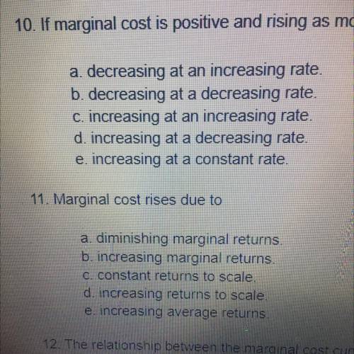 Marginal cost rises due to