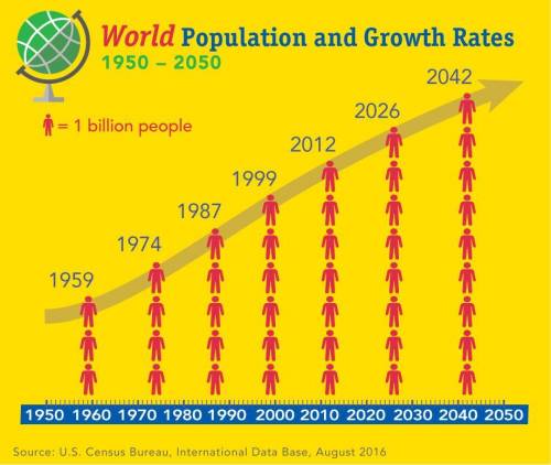 The graph shows the world human population size and growth rate over time. How are the two sets of