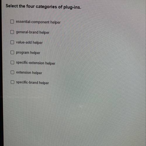 Select the four categories of plug-ins