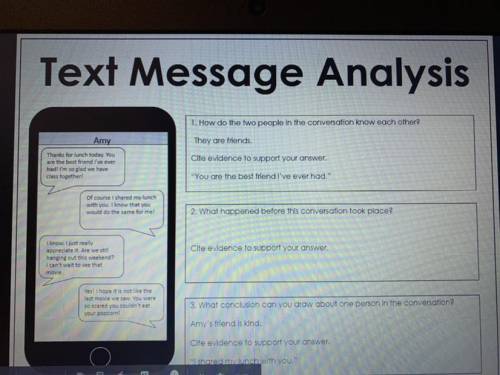 Here another text message analysis
