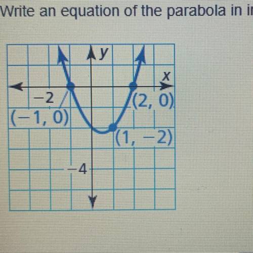 Write an equation of the parabola in intercept form.