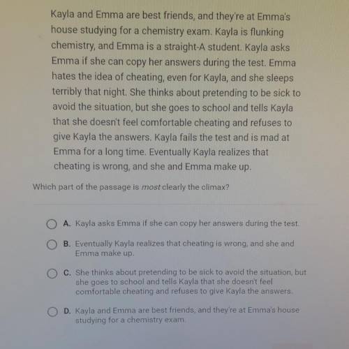 Kayla and Emma are best friends, and they're at Emma's

house studying for a chemistry exam. Kayla