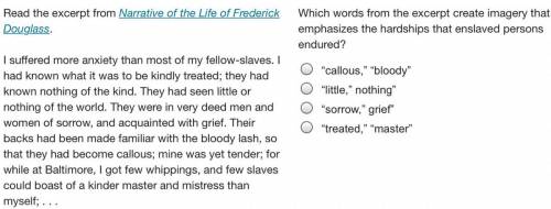 I need help with this question about Fredrick Douglas please :)
