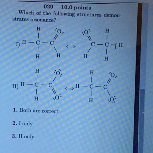 Which of the following structures demonstrates resonance? - HS Chem