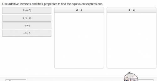 Use additive inverses and their properties to find equivalent expressions.