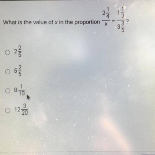 What is the value of x in the Proportion