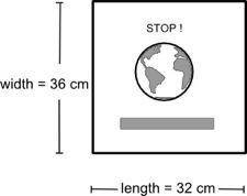 Wanda created the poster shown below:

A rectangle is shown. The length of the rectangle is labele