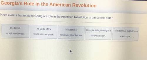 Place events that relate to Georgia's role in the American Revolution in the correct order