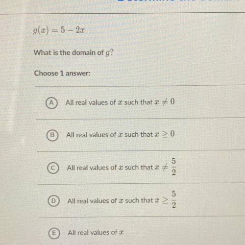 What is the domain of g