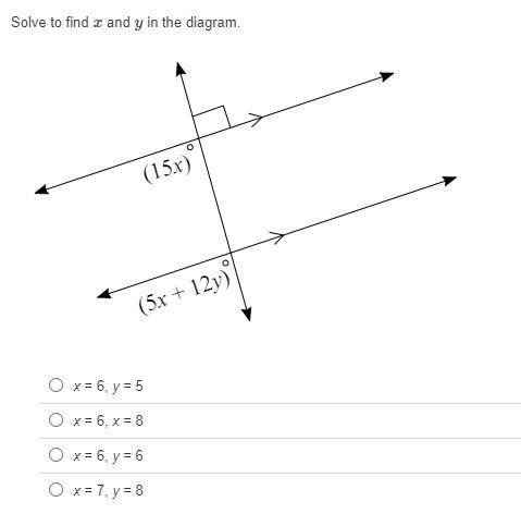 Can anyone help me with this?
Solve to find x and y in the diagram.