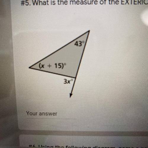 What is the measure of the exterior angle?
