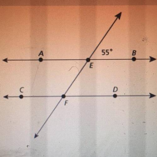 PLEASE HELP ASAPP

Line AB is parallel to line CD. What is the measure of angle CFE?
A. 45