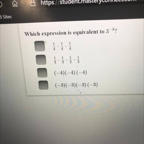 Which expression is equivalent to 3^4