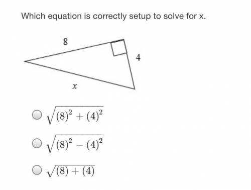 Which equation is correctly setup to solve for x?