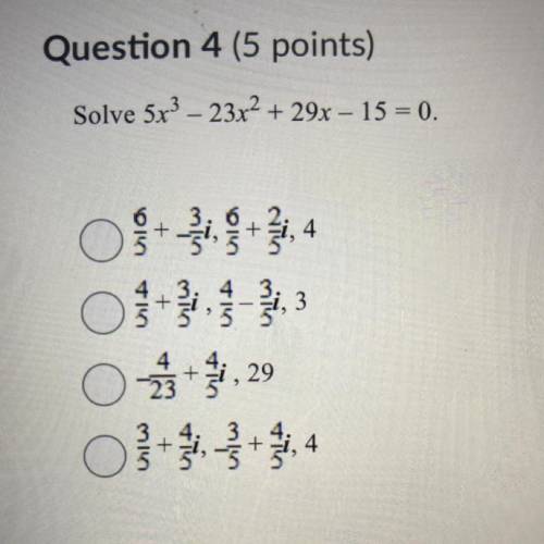 Solve 5x3 – 23x2 + 29x – 15 = 0.