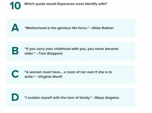 Which quote would Esperanza most identify with?the house on mango street