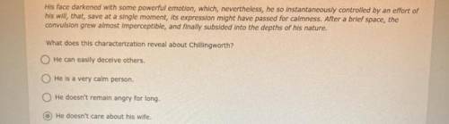 Read these lines from The Scarlet Letter, about Roger Chillingworth:
