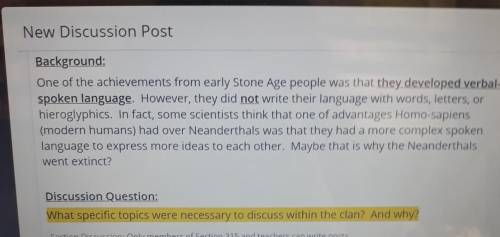 What specific topics were necessary to discussed within the clan and why during the Stone Age